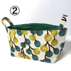 布バスケット 収納 小物入れ インテリア ハンドメイド グリーン&イエロー系