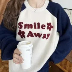 長袖ニット ネイビー