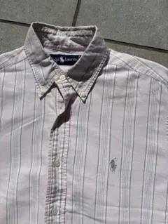 00s Ralph Lauren ピンク ストライプ長袖シャツのサムネイル