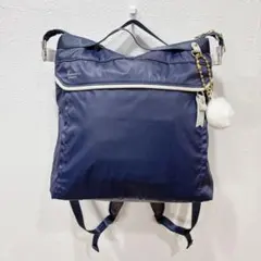 美品 カナナプロジェクト 2WAY リュック ネイビー 軽量 多収納 