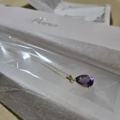 しずく型 小粒 アメジスト ネックレス