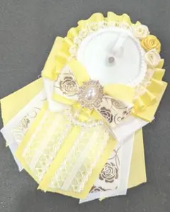 レモンイエローｘ小薔薇ｘパールチェーン痛ロゼット