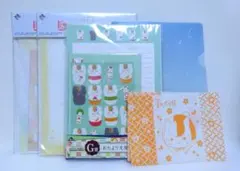 夏目友人帳　手ぬぐい・クリアファイル・レターセット3種（未使用品）まとめて