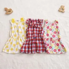 ミキハウス 　ホットビスケッツ　ワンピース3点セット100 花柄ドット