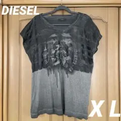 DIESEL グレー グラフィックTシャツ