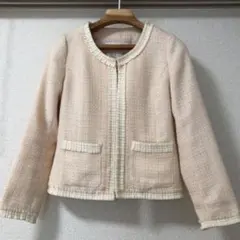 BEAMS LIGHTS ノーカラージャケット　ツイードジャケット