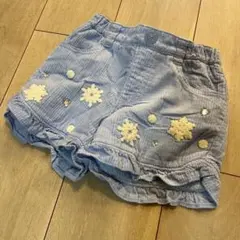 メゾピアノ　コーデュロイボアショートパンツ　水色　裏起毛　mezzo piano