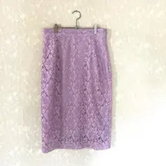 ZARA レース　タイトスカート　ラベンダー　Mサイズのサムネイル