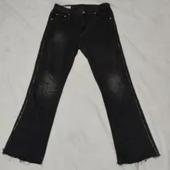 ZARA ザラ サイドジップ フレア ブラックデニム EUR42