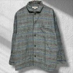 ◆ポール・スチュアート　チェック柄　長袖シャツ　レギュラーカラー　綿　グレー　S