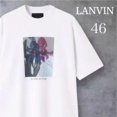 美品　ランバン　Tシャツ　花　グラフィック　白　メンズ　LANVIN 半袖