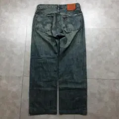 AA428 00s Levi’s デニムパンツ W32 バギー 牛革パッチ 日本