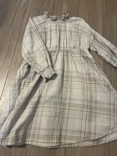 チェック柄長袖ワンピース 110