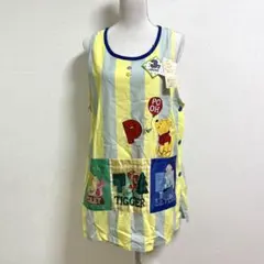 新品　タグ付　保育士 エプロン ディズニ くまのプーさん　サイドボタン M〜L