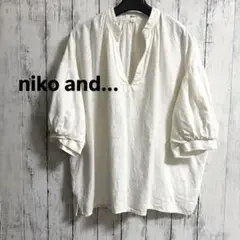 niko and... ニコアンド　リネンスキッパー麻混　オーバーサイズブラウス