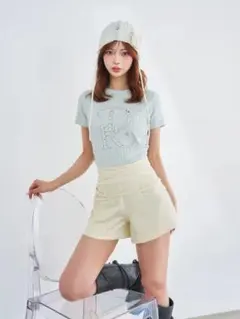 ダブルクロスベルトショートパンツ ホワイト