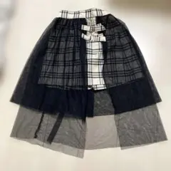 GU/Sサイズ/チェック/チュール/スカート