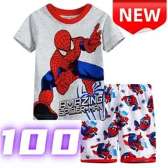 ✨新品✨スパイダーマン パジャマ 半袖 キッズ 100 上下セット 綿100%