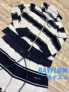 BAYFLOW パイル地 ボーダー パーカー ショートパンツ セットアップのサムネイル