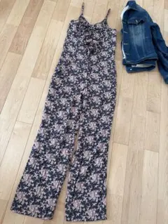 INGNI ワイド　サロペット　オールインワン　フラワー　花柄　フリル