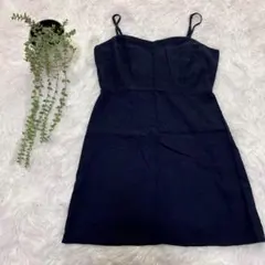 美品Forever21 M キャミソール　チュニック　紺　可愛い　デニム　重ね着