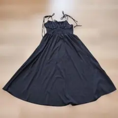 SHEIN キャミワンピース ブラック L 肩紐 リボン 裏地なしのサムネイル