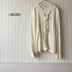 シルクブラウス ノーカラー フリル アイボリー 冠婚葬祭 上品 イブルース 美品のサムネイル