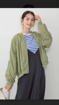 AMERICAN HOLIC 撥水加工ギャザーブルゾン／L／カーキ色のサムネイル