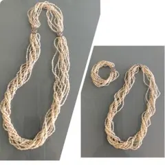 美品★2way淡水パール10連ネックレス＆ブレス★シルバー留め具★ヴィンテージ