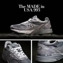 美品 USA製 NEW BALANCE ニューバランス 993 グレー 26.5
