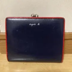 agnes b. VOYAGE 二つ折り財布 がま口 ネイビー レッドのサムネイル