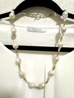 オイスターバロックパール ペリドット ネックレス ⭐️大粒⭐️ - メルカリ