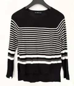 ZARA ザラ ボーダー ニット セーター 長袖 Sサイズのサムネイル
