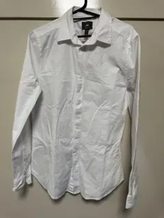 H&M ホワイト 長袖シャツ マッスルフィット　M