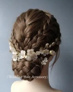 ウェディング ヘッドドレス 白苺モチーフ