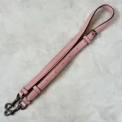 COACH レザー　ショルダーストラップ　ガンメタリック金具　ピンクパープル