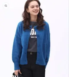 ボタンクルーネックカーディガン