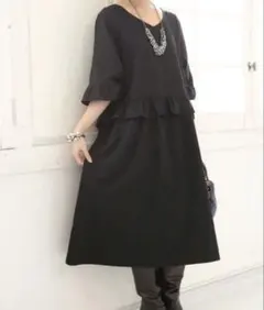 SOMARI★半袖フリルワンピース★FREE★可愛い