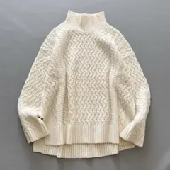 シップス ウォッシャブル ウィンター ケーブル ハイネック ニット プルオーバー