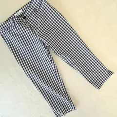 ＆by P&D クロップドパンツ ストレッチ ギンガムチェック ネイビー系 Mのサムネイル