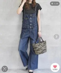 Felt Maglietta デニム　サロペット　オーバーオール　ワイドＬサイズ