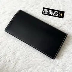 極美品✨ガンゾ 小銭入れ付き　長財布 ブラック　二つ折り財布のサムネイル