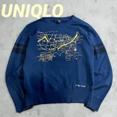 UNIQLO ユニクロ スウェット トレーナー 地図 プリント XS