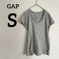 人気✨GAP ギャップ グレー Vネック 半袖Tシャツ S レディース メンズ