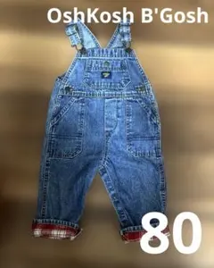 OshKosh B'Gosh デニムオーバーオール 80 オシュコシュ チェック