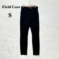 フィールドコア ストレッチ ウォームパンツ S 黒 裏起毛 スリム カジュアル