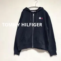 トミーヒルフィガー　ロゴジップパーカー　レディース　ネイビー　M