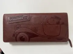 PEANUTS スヌーピー 二つ折り長財布 ブラウン