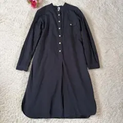 MHL. エムエイチエル シャツワンピース ネイビー コットン M ゆったり