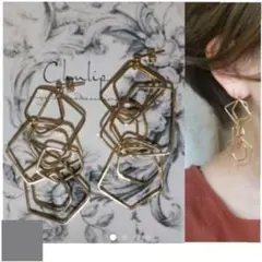 887＊不規則 ゴールド リング ピアス イヤリング